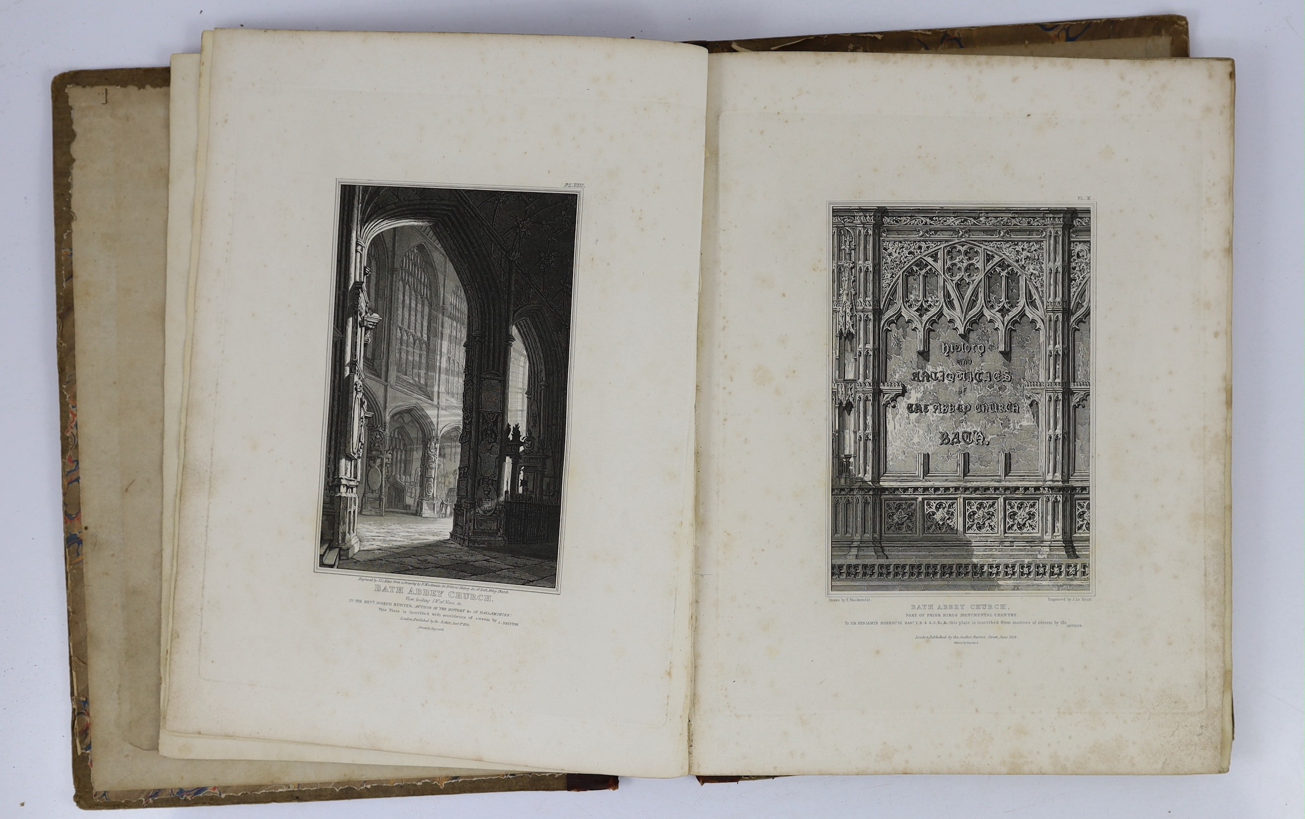 SOMERSET, BATH: Warner, Rev. Richard - Excursions from Bath. title vignette, text sketch maps; rebound cloth with old leather label. Bath, 1801. Cassan, Rev. Stephen Hyde - Lives of the Bishops of Bath and Wells ... 2 vo